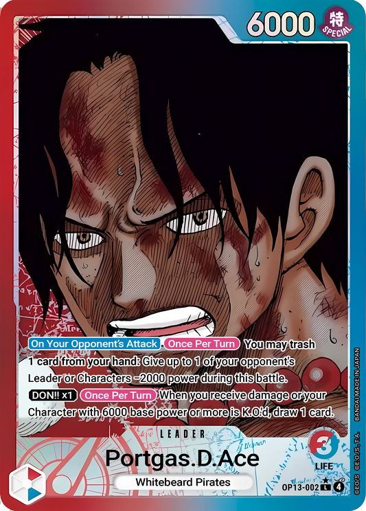 Portgas.D.Ace OP13-002 (Carrying On His Will)  - Alternate Art Foil