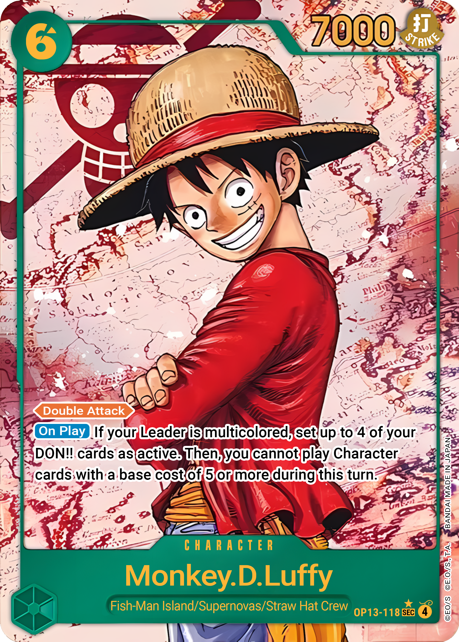 Monkey.D.Luffy OP13-118 (Carrying On His Will)  - Parallel Foil