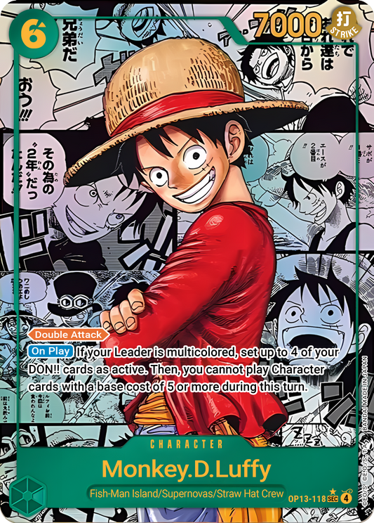 Monkey.D.Luffy OP13-118 (Carrying On His Will)  - Manga Foil