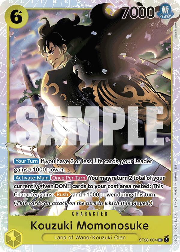 Kouzuki Momonosuke ST28-004 (Starter Deck 28: GREEN/YELLOW Yamato)  - Foil