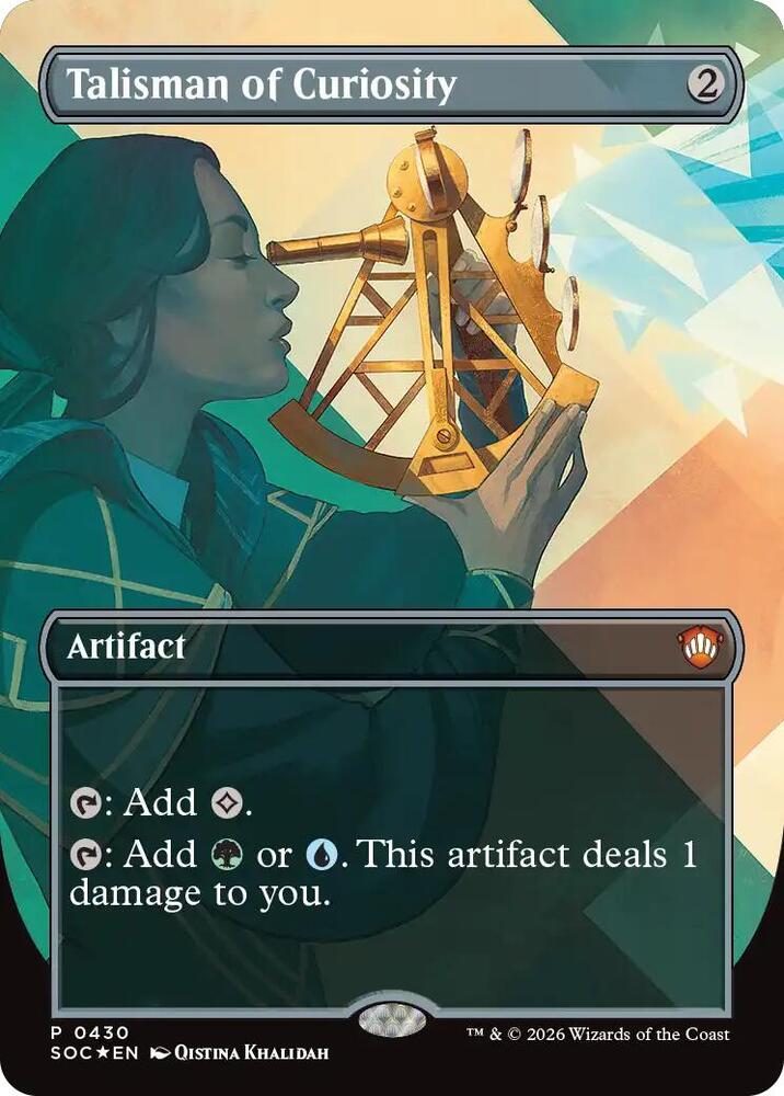 Talisman of Curiosity 430 (Commander: Secrets of Strixhaven)  - Borderless Foil