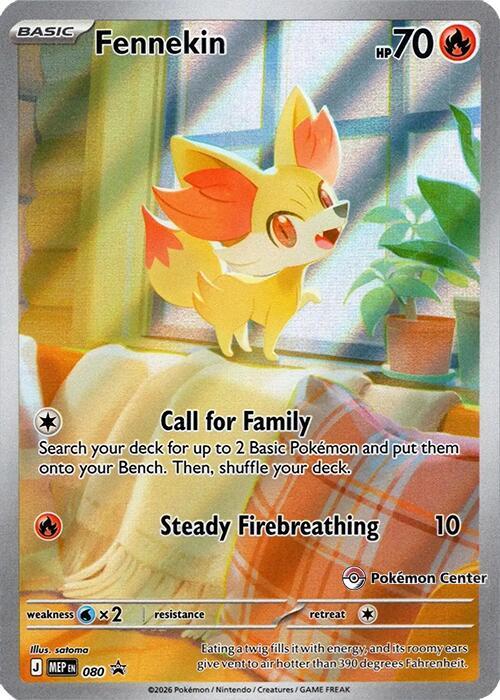 Fennekin Pokemon Center Exclusive 080 (ME: Mega Evolution Promo)  - Holofoil