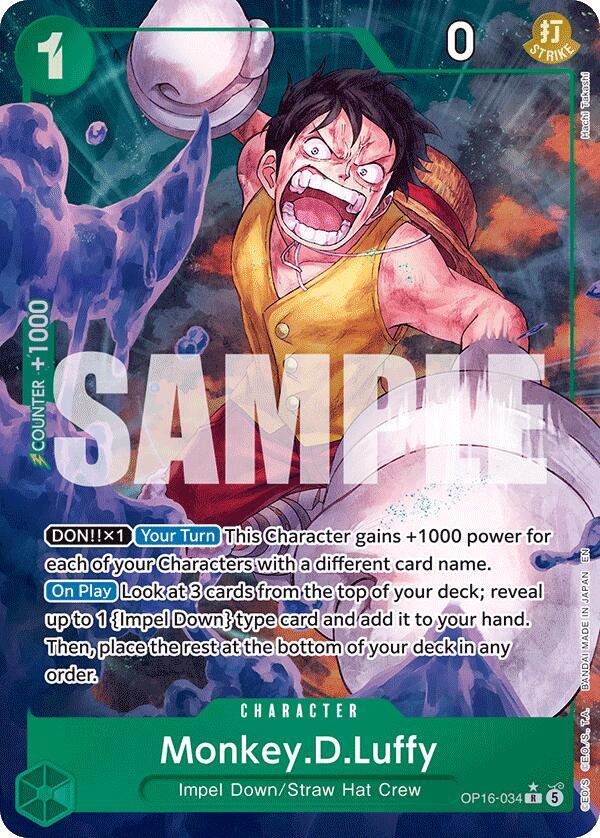 Monkey.D.Luffy OP16-034 (The Time of Battle)  - Alternate Art Foil