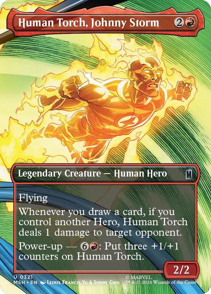 Human Torch, Johnny Storm 321 (Marvel Super Heroes)  - Borderless Foil