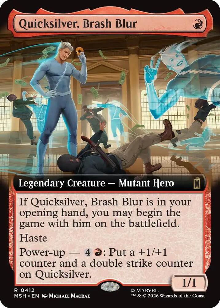 Quicksilver, Brash Blur 412 (Marvel Super Heroes)  - Extended Art Foil