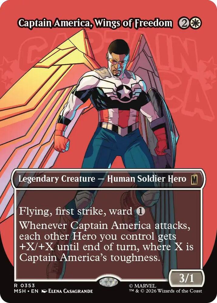 Captain America, Wings of Freedom 353 (Marvel Super Heroes)  - Borderless Foil