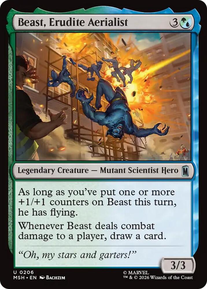Beast, Erudite Aerialist 206 (Marvel Super Heroes)  - Foil
