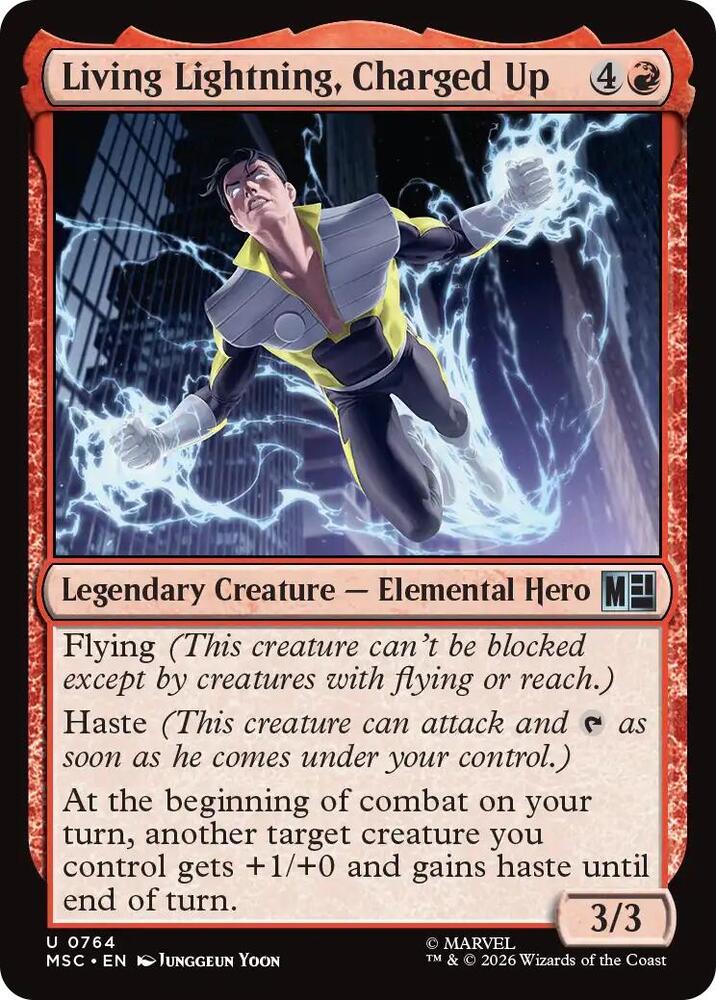 Living Lightning, Charged Up 764 (Commander: Marvel Super Heroes)  - Foil
