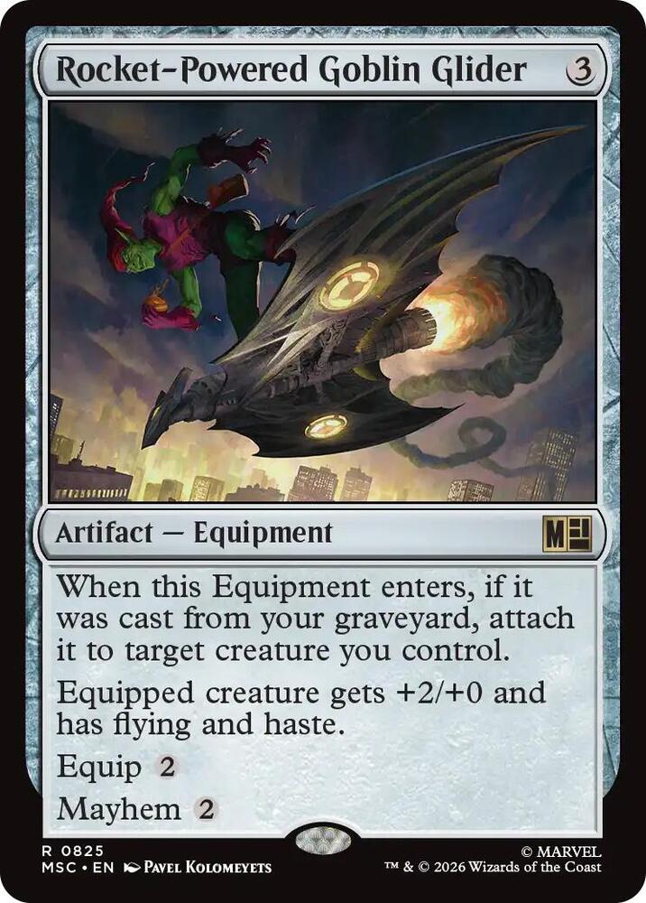 Rocket-Powered Goblin Glider 825 (Commander: Marvel Super Heroes)  - Foil