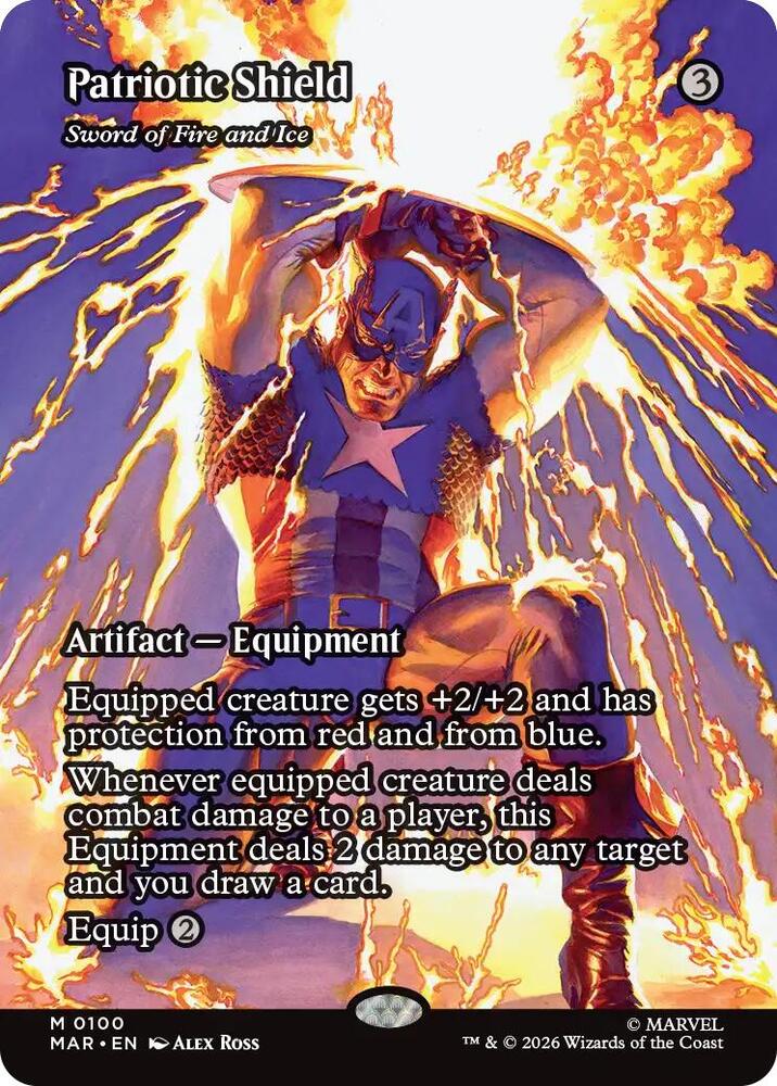 Patriotic Shield // Sword of Fire and Ice 100 (Marvel Universe Eternal-Legal)  - Borderless