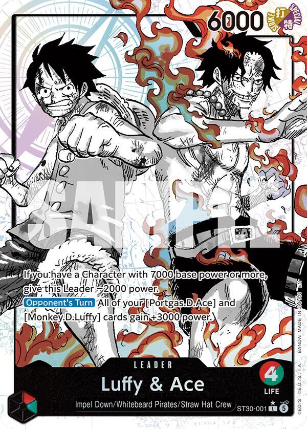 Luffy and Ace Parallel ST30-001 (Starter Deck EX: Luffy & Ace)  - Foil