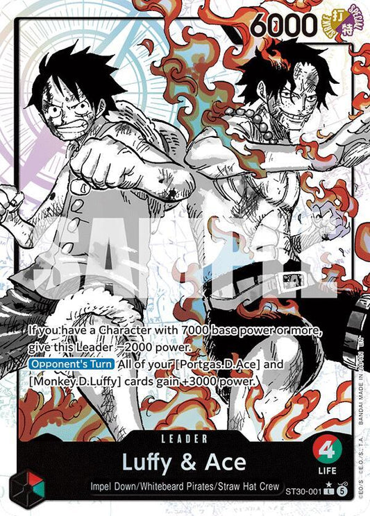 Luffy and Ace Parallel ST30-001 (Starter Deck EX: Luffy & Ace)  - Foil