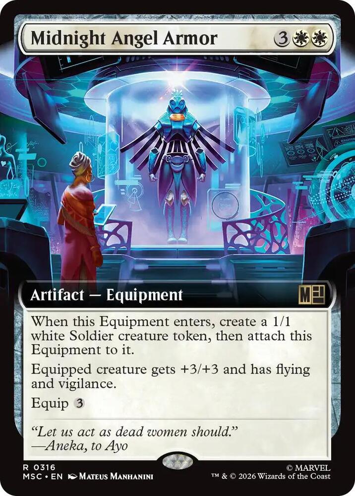 Midnight Angel Armor Extended Art 316 (Commander: Marvel Super Heroes)  - Extended Art