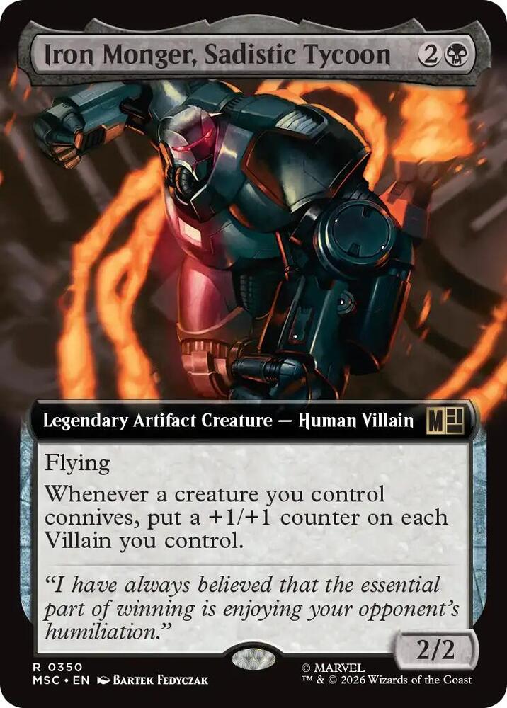 Iron Monger Sadistic Tycoon Extended Art 350 (Commander: Marvel Super Heroes)  - Extended Art 