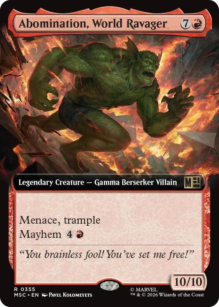 Abomination, World Ravager 355 (Commander: Marvel Super Heroes)  - Extended Art