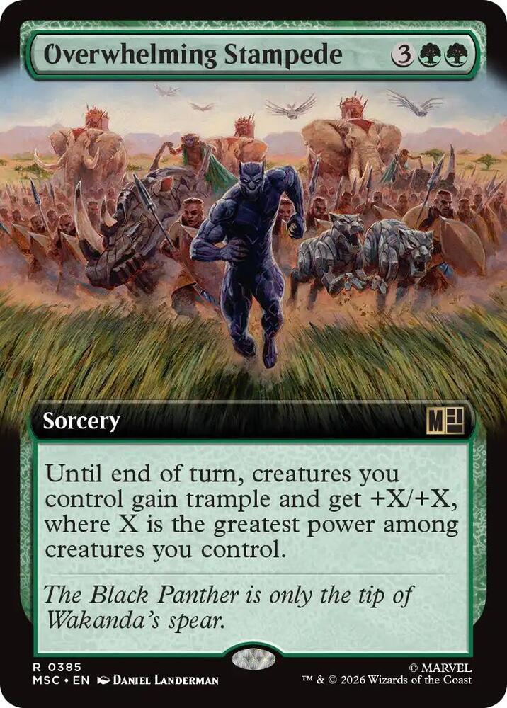 Overwhelming Stampede Extended Art 385 (Commander: Marvel Super Heroes)  - Extended Art