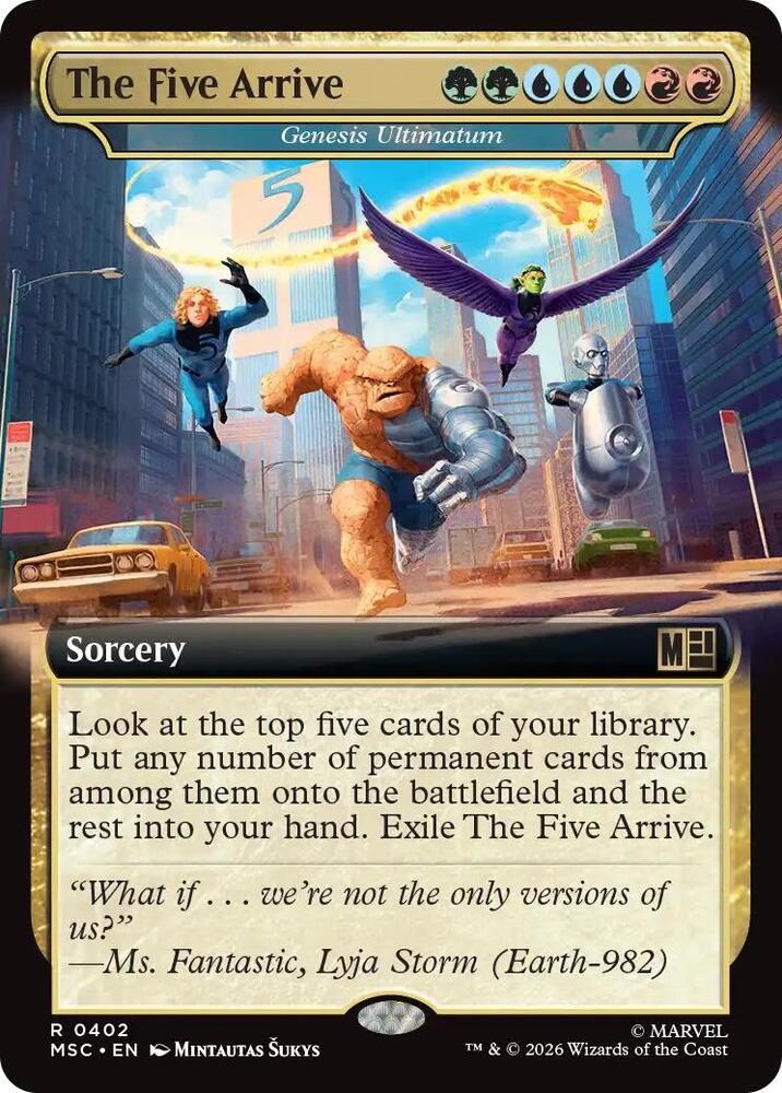 The Five Arrive Genesis Ultimatum Extended Art 402 (Commander: Marvel Super Heroes)  - Extended Art
