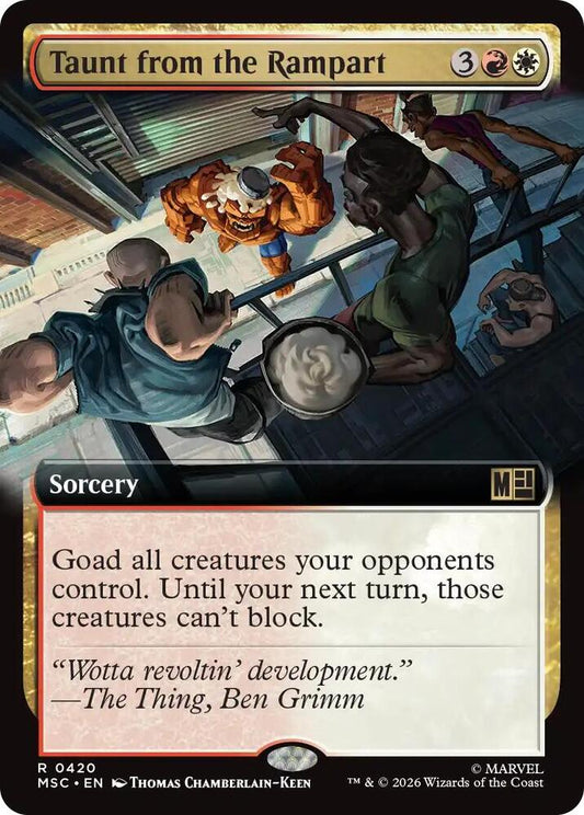 Taunt from the Rampart Extended Art 420 (Commander: Marvel Super Heroes)  - Extended Art