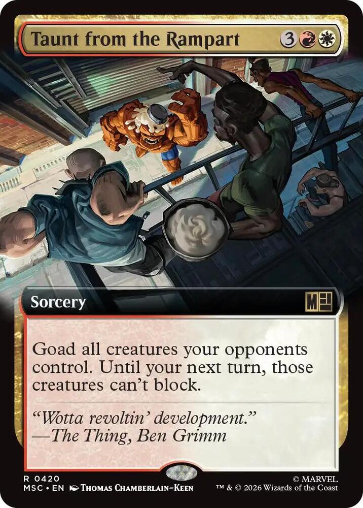 Taunt from the Rampart Extended Art 420 (Commander: Marvel Super Heroes)  - Extended Art