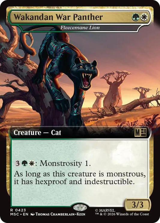 Wakandan War Panther Fleecemane Lion Extended Art 423 (Commander: Marvel Super Heroes)  - Extended Art