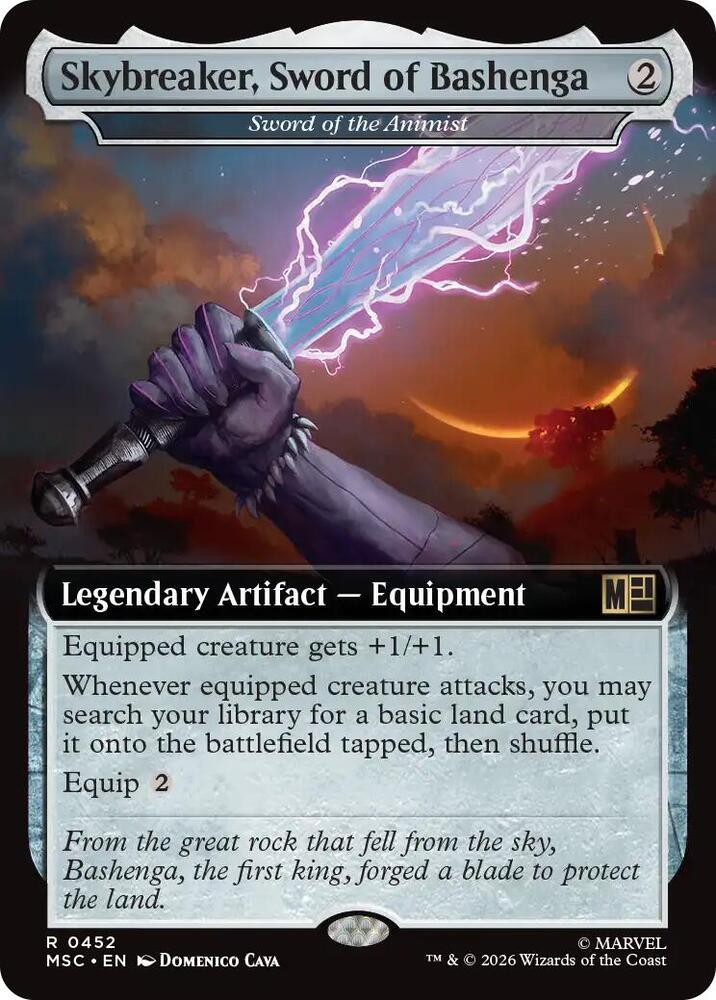 Skybreaker Sword of Bashenga // Sword of the Animist 452 (Commander: Marvel Super Heroes)  - Extended Art