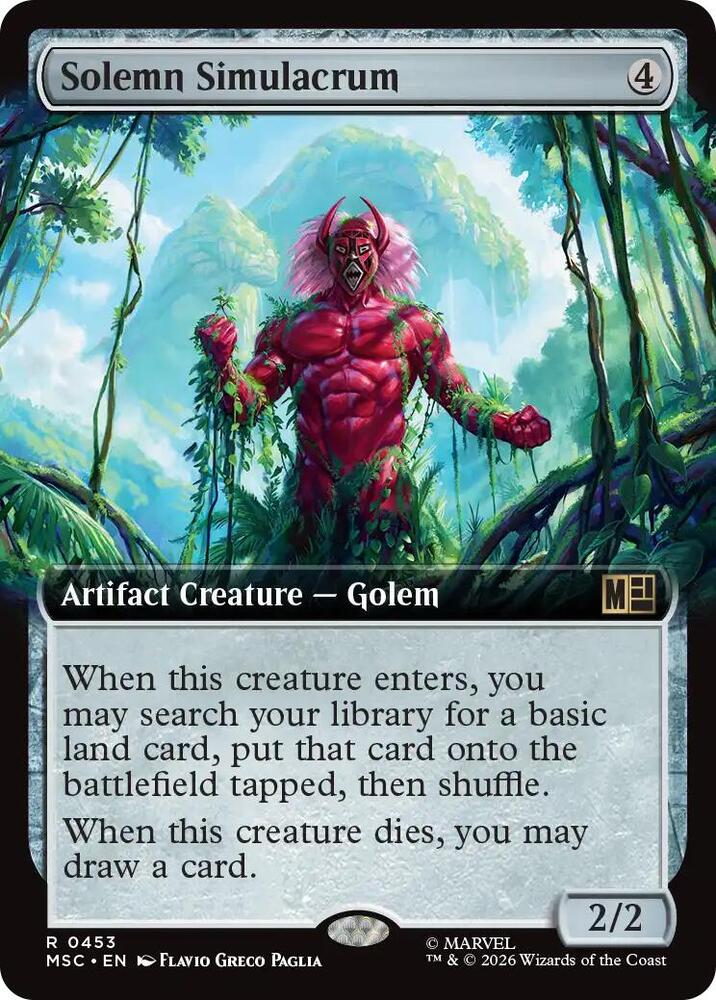 Solemn Simulacrum Extended Art 453 (Commander: Marvel Super Heroes)  - Extended Art