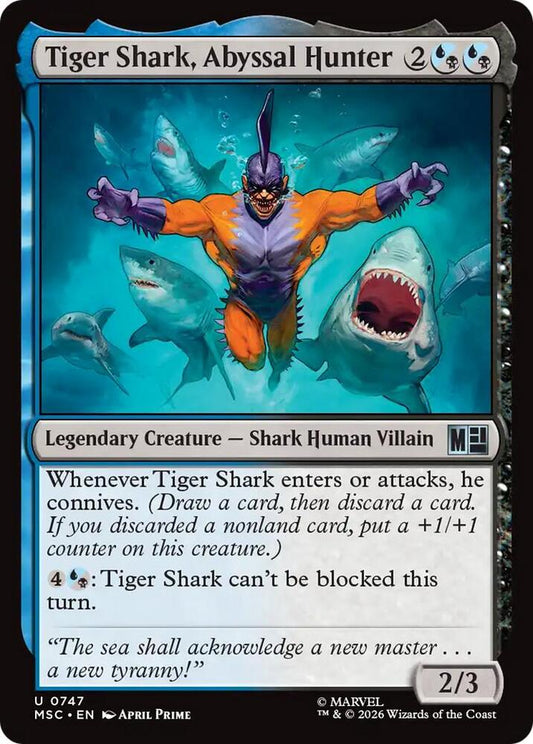 Tiger Shark, Abyssal Hunter 747 (Commander: Marvel Super Heroes)  - Foil