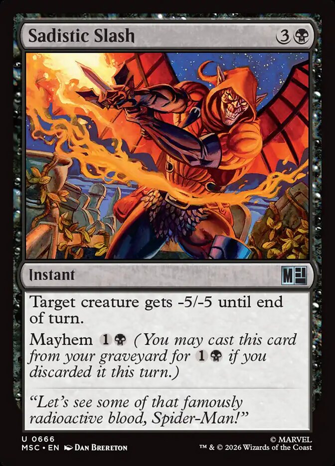 Sadistic Slash 666 (Commander: Marvel Super Heroes)  - Foil