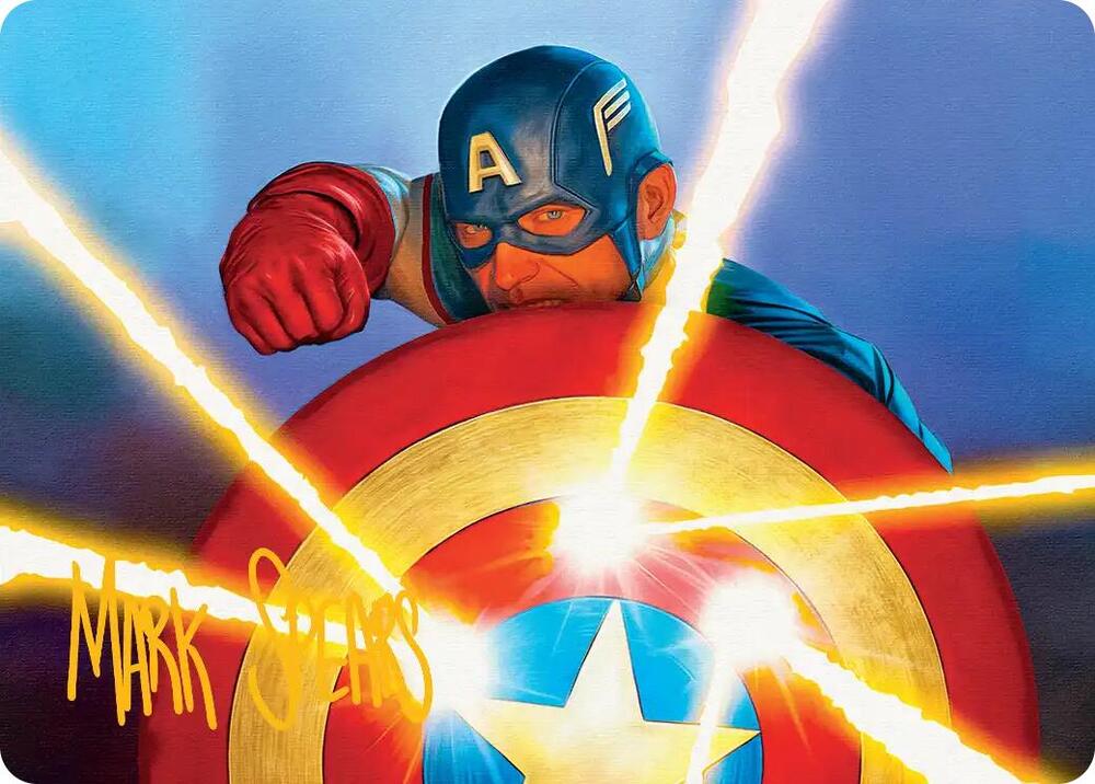 Captains Defense Art Card Gold Stamped Signature 41 (Art Series: Marvel Super Heroes) 