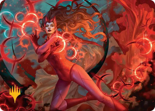 Scarlet Witch Chaotic Avenger Art Card Gold Stamped Planeswalker Symbol 38 (Art Series: Marvel Super Heroes) 