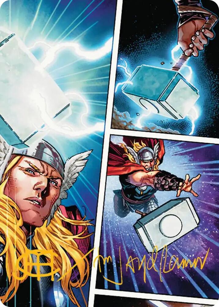 Mjolnir Hammer of Thor Art Card Gold Stamped Signature 19 (Art Series: Marvel Super Heroes) 