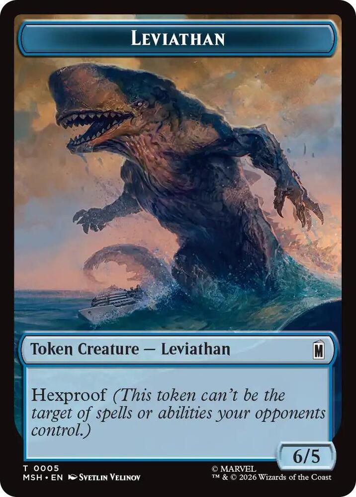 Leviathan Food Double Sided Token 5 // 19 (Marvel Super Heroes)  - Foil