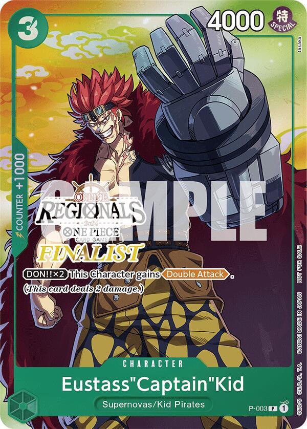 Eustass"Captain"Kid (Online Regional 2024 Vol.2 Finalist) P-003 (One Piece Promotion Cards)  - Foil