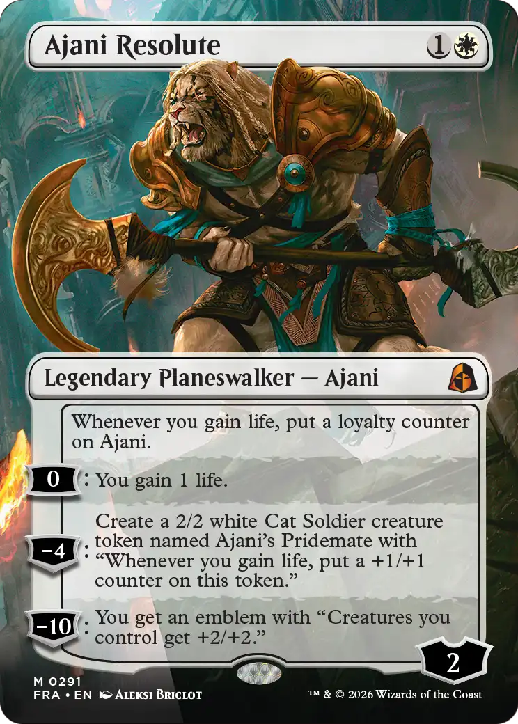 Ajani Resolute 291 (Reality Fracture)  - Borderless Foil