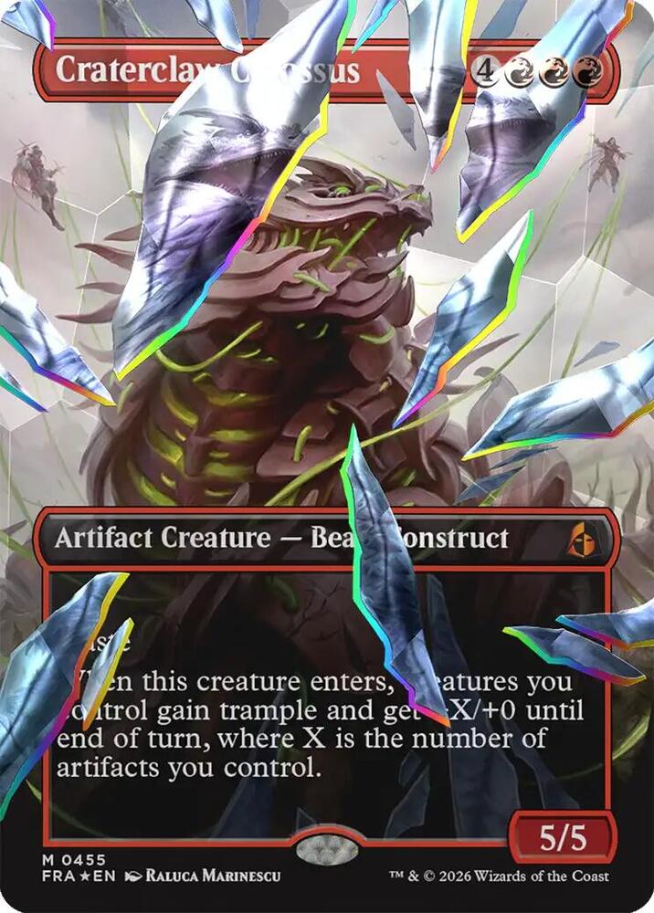 Craterclaw Colossus 455 (Reality Fracture)  - Borderless Facet Foil