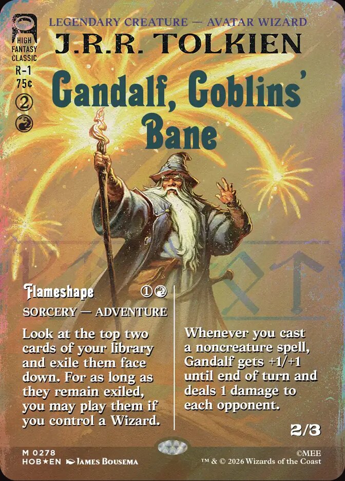 Gandalf, Goblins' Bane // Flameshape 278 (The Hobbit)  - Borderless Surge Foil