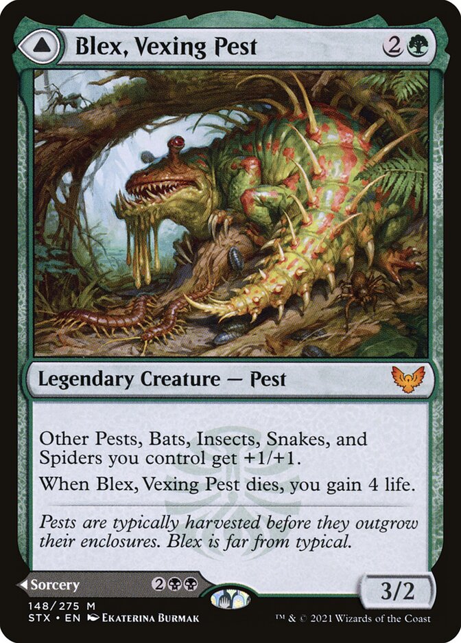 Blex, Vexing Pest // Search for Blex 148 (Strixhaven: School of Mages) 
