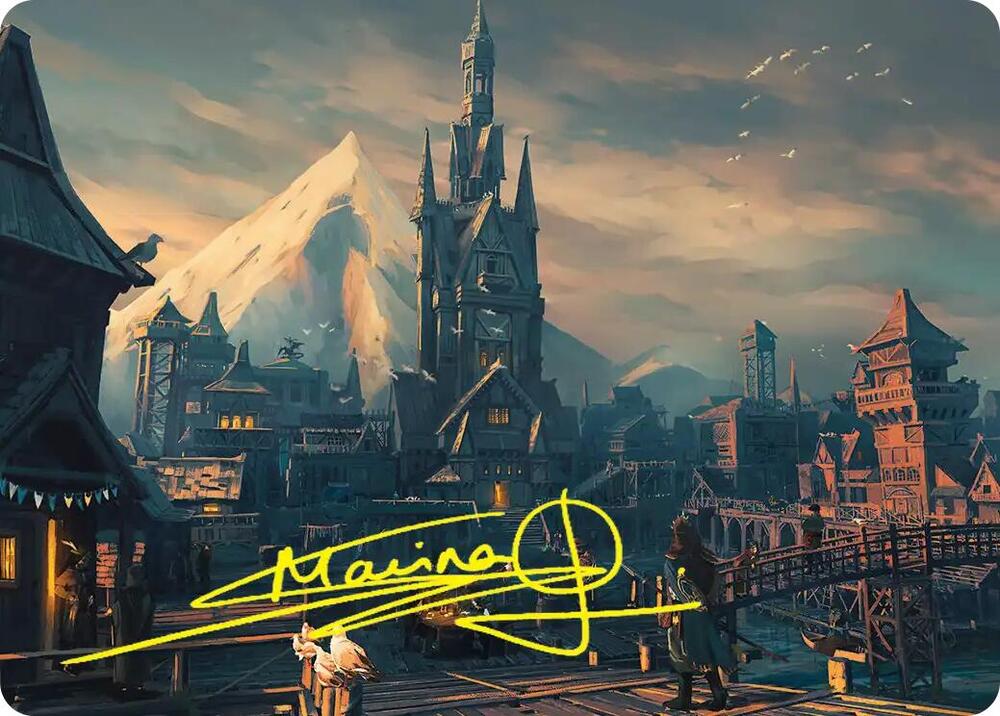 Lake town Art Card Gold Stamped Signature 24 (Art Series: The Hobbit) 