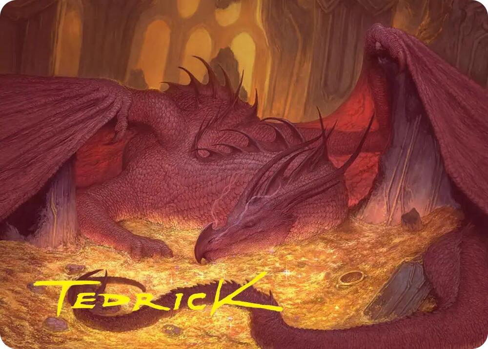 Smaug the Magnificent Art Card Gold Stamped Signature 43 (Art Series: The Hobbit) 