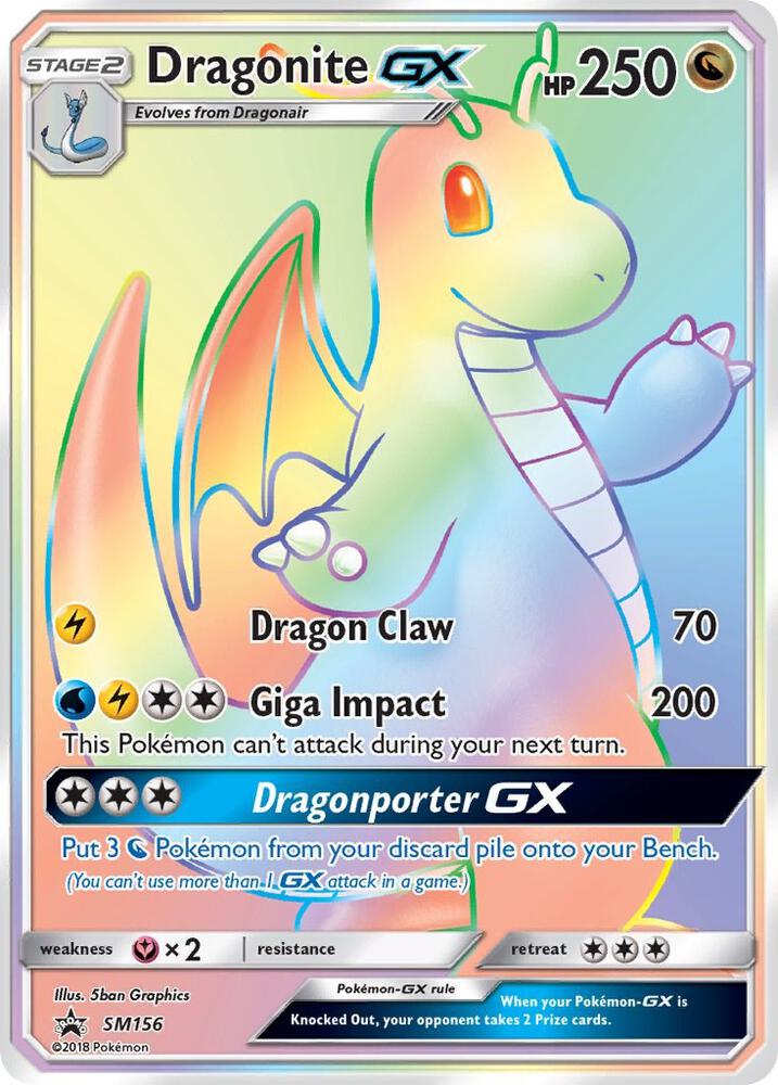 2016 Pokemon SM Promos SM156 Dragonite GX - SM156 Promo