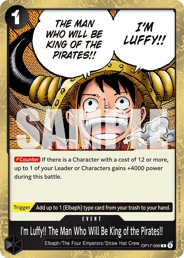 Im Luffy!! The Man Who Will Be King of the Pirates!! OP17-096 (The World's Strongest Warriors)  - Foil