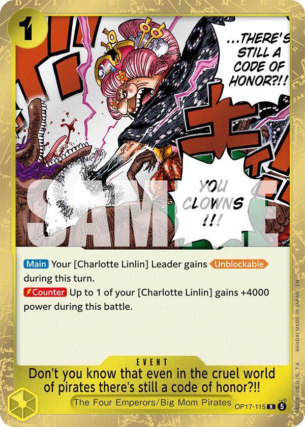 Don't you know that even in the cruel world of pirates there's still a code of honor?!! OP17-115 (The World's Strongest Warriors)  - Foil