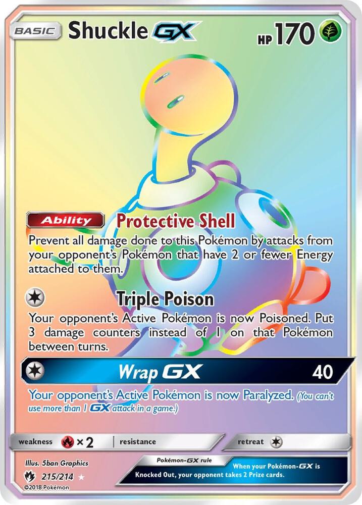 2018 Pokemon SM - Lost Thunder 215/214 Shuckle GX Secret Rare