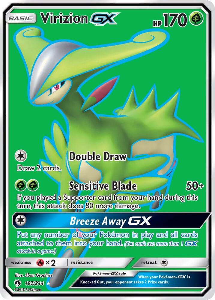 2018 Pokemon SM - Lost Thunder 197/214 Virizion GX (Full Art) Ultra Rare