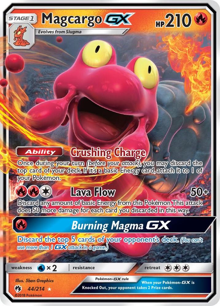 2018 Pokemon SM - Lost Thunder 44/214 Magcargo GX Ultra Rare