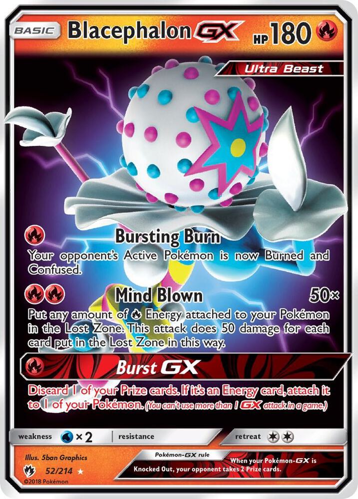2018 Pokemon SM - Lost Thunder 52/214 Blacephalon GX Ultra Rare