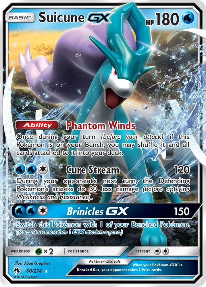 2018 Pokemon SM - Lost Thunder 60/214 Suicune GX Ultra Rare