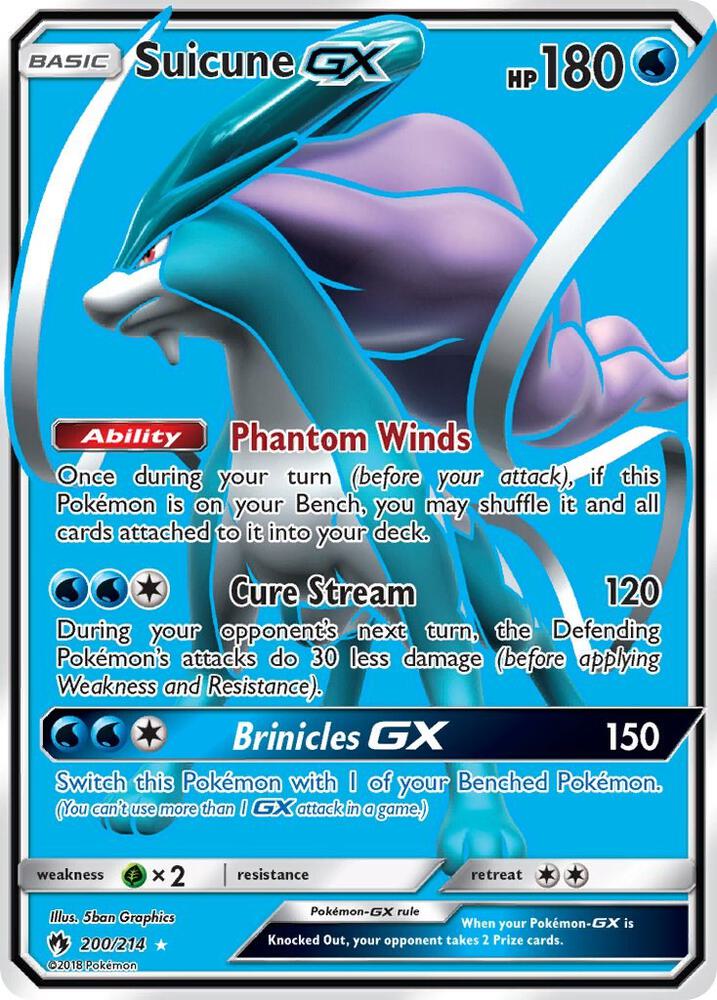 2018 Pokemon SM - Lost Thunder 200/214 Suicune GX (Full Art) Ultra Rare
