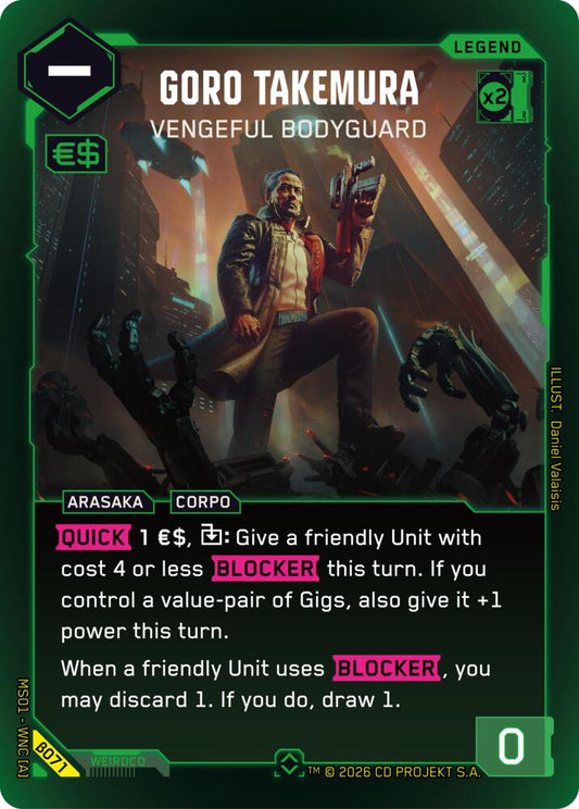 Goro Takemura Vengeful Bodyguard Rare B071 (Welcome to Night City - Beta)  - Foil
