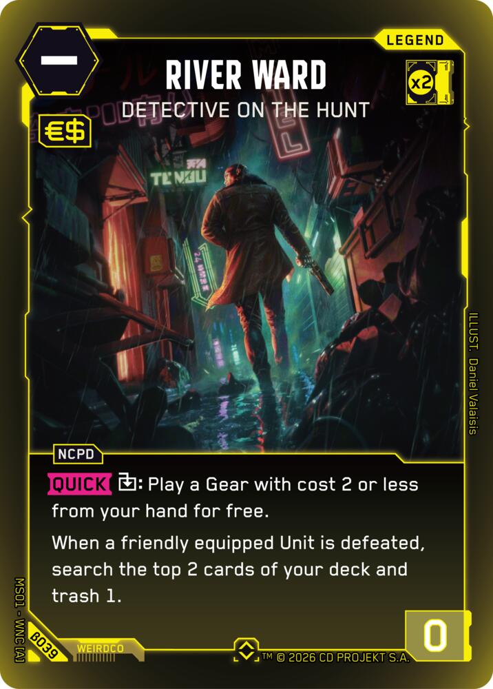 River Ward Detective on the Hunt Rare B039 (Welcome to Night City - Beta)  - Foil